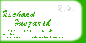 richard huszarik business card